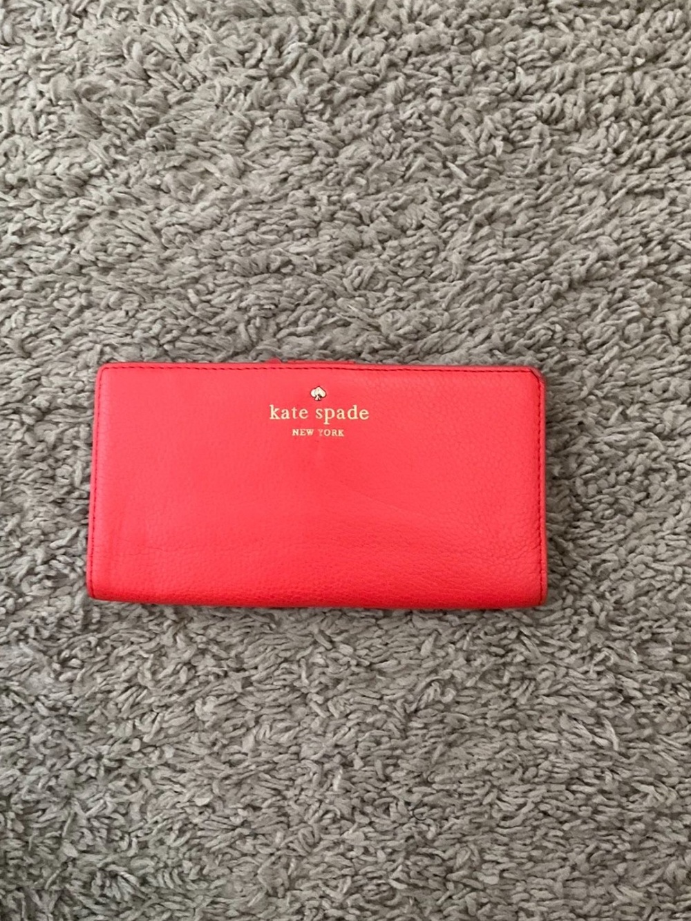 kate spade Red Leather Continental Zip Wallet